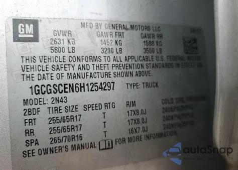 2017 Chevrolet Colorado Lt from USA, damaged, VIN 1GCGSCEN6H1254297